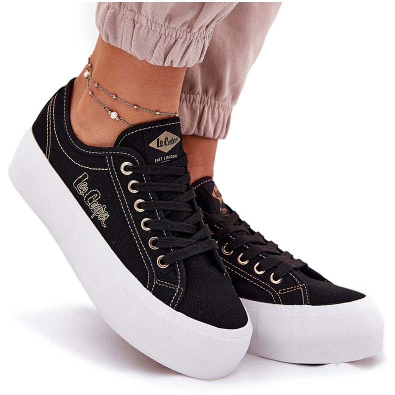 Sneakers matériels pour femmes sur la plate-forme Lee Cooper LCW-25-31-3431L noir 5