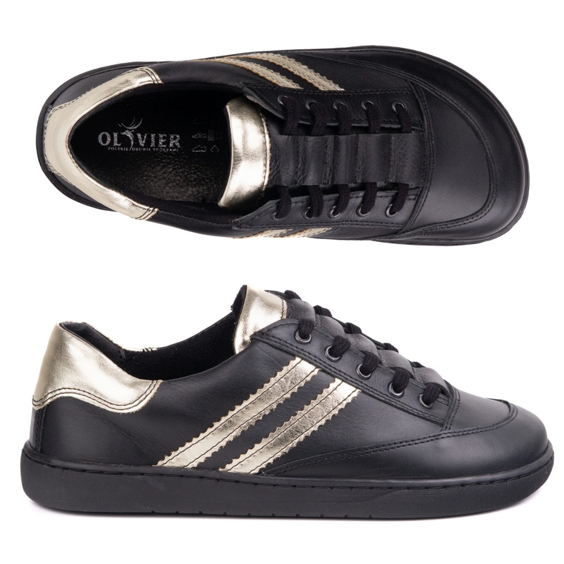 Sneakers pieds nus Kaia Olivier - Chaussures en cuir noir le noir 1