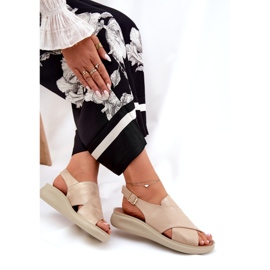 Jezzi Sandales féminines d'orco-cuir doré 5 Jezzi Sandales féminines d'orco-cuir doré 5