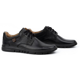 Kampol Chaussures en cuir masculin, brouillard décontracté 57kam noir 2