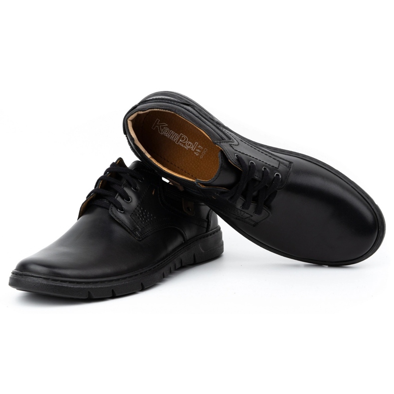 Kampol Chaussures en cuir masculin, brouillard décontracté 57kam noir 4