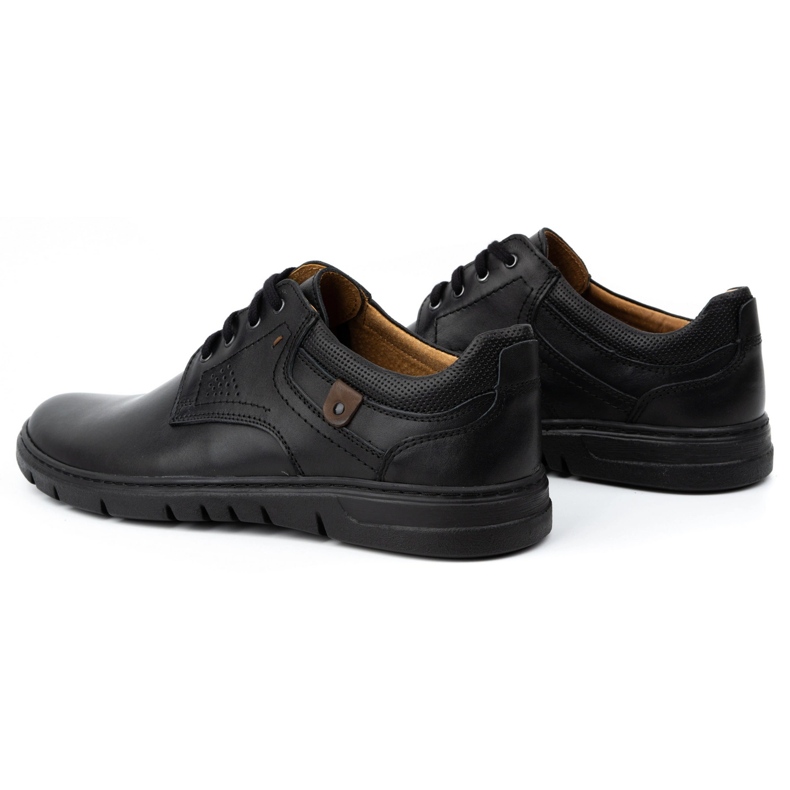 Kampol Chaussures en cuir masculin, brouillard décontracté 57kam noir 3