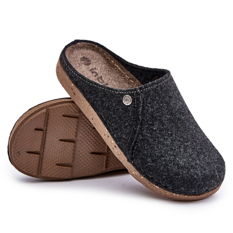 Inblu Slippers à domicile masculin dans le graphite MT000011 noir 4