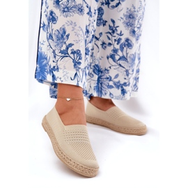 Espadrilles féminines avec Vinceza 13624 Braige beige 2