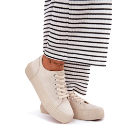 Sneakers matériels des femmes Big Star RR274407 beige 3