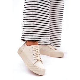 Sneakers matériels des femmes Big Star RR274407 beige 4