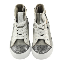 Baskets pour enfants attachées en étoiles grises 374068 Big Star 4