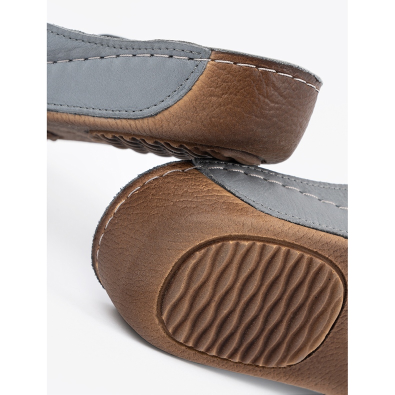 T.Sokolski Les tongs gris en cuir 2 T.Sokolski Les tongs gris en cuir 2