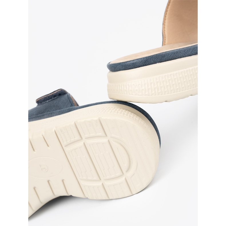 Les tongs velcro aux femmes confortables bleu 1
