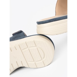 Les tongs velcro aux femmes confortables bleu 1