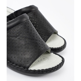 J. Star Pantoufles avec une semelle en cuir noire le noir 4