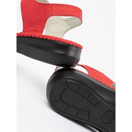 J. Star Sandales rouges avec un insert en cuir 2