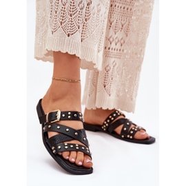 Les tongs pour femmes à thèmes pour femmes décorés avec des rayures et une pince noire le noir 2 Les tongs pour femmes à thèmes pour femmes décorés avec des rayures et une pince noire le noir 2