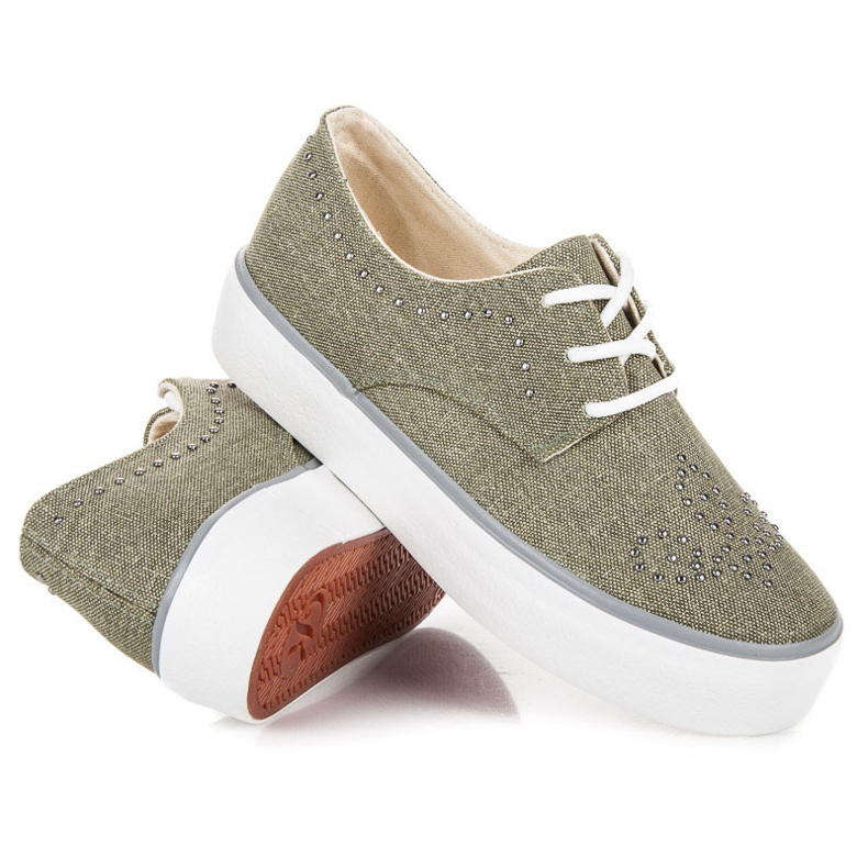 Kylie Baskets Avec Cristaux vert 2