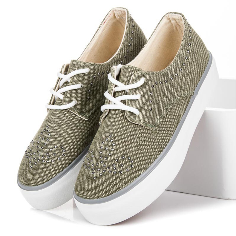 Kylie Baskets Avec Cristaux vert 1