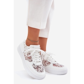 Baskets en mailles pour femmes White Stokrotki blanc 1