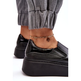 Chaussures de sport en cuir féminin sur la plateforme Black Lemar le noir 3