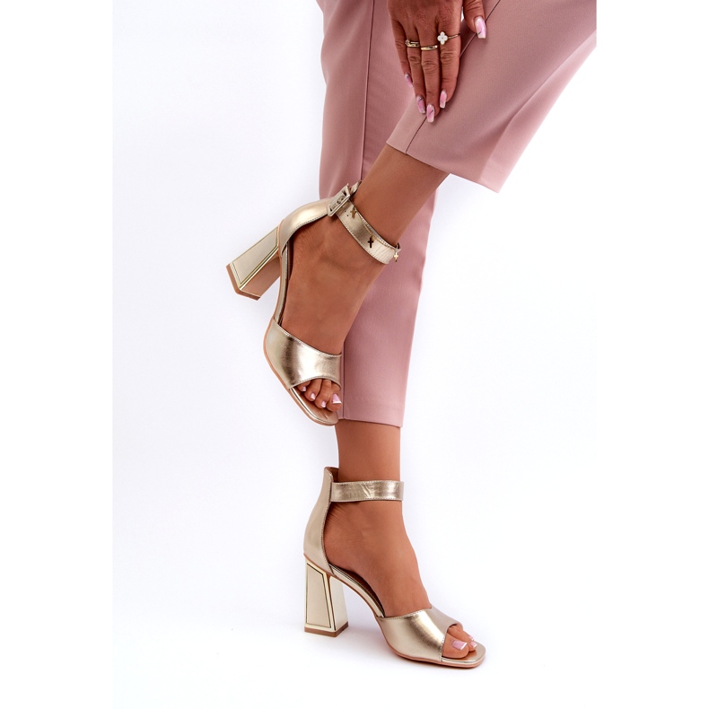 Evento Sandales à talons hauts dorées pour femmes élégantes 3