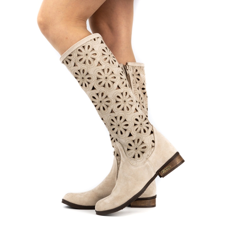 Olivier Bottes en cuir ouverte beige légère des femmes 3