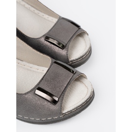 Goodin Sandales de coin gris pour femmes 1 Goodin Sandales de coin gris pour femmes 1
