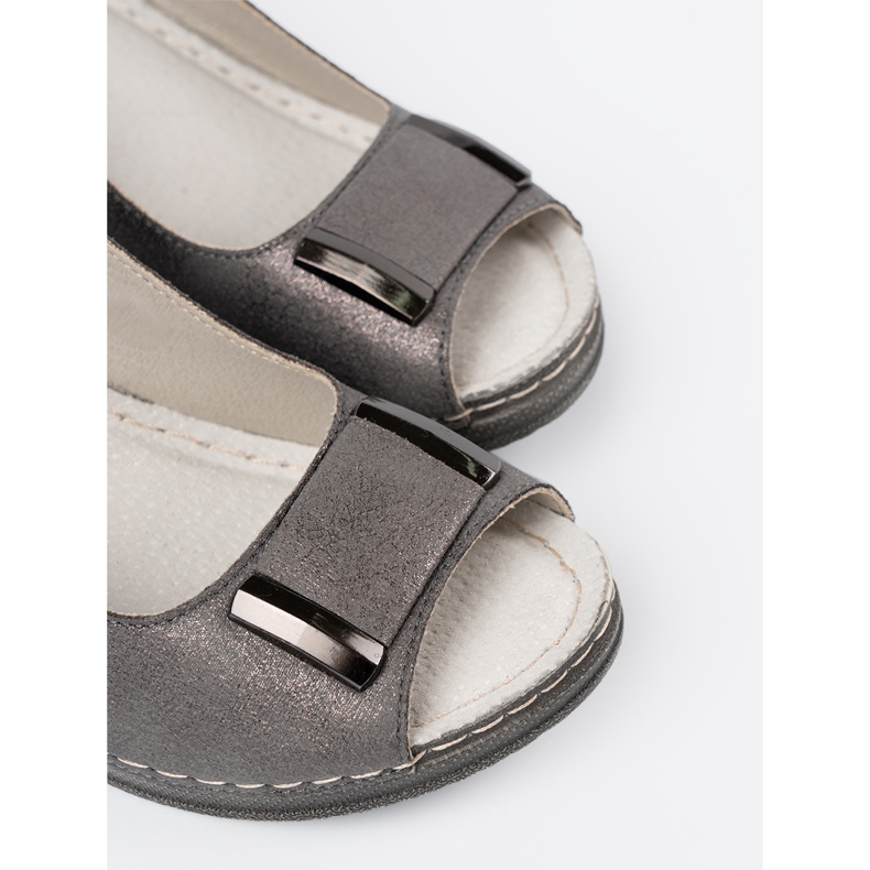 Goodin Sandales de coin gris pour femmes 1 Goodin Sandales de coin gris pour femmes 1