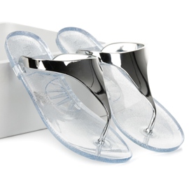 Vinceza Tongs en caoutchouc gris 4