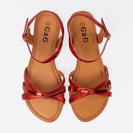 Sandales rouges avec un motif animal 1