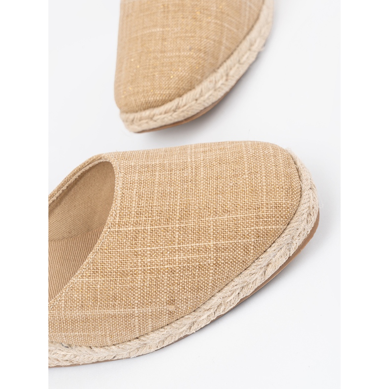 Shelvt Sandales beige espadrilles en coin 1