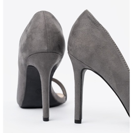 Goodin Sandales en daim gris sur un talon haut 1