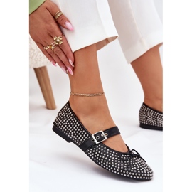Ballerines décorées avec un arc et une ceinture noire le noir 6