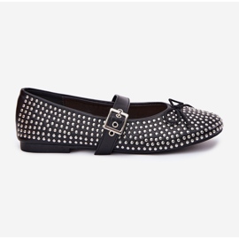 Ballerines décorées avec un arc et une ceinture noire le noir 7