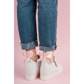 Baskets Ajourées Sur Compensées blanche 4