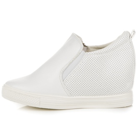 Baskets Ajourées Sur Compensées blanche 2