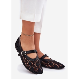 Ballerines de travail ouvertes avec ceinture noire le noir 1