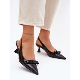 Sandales peintes sur un talon haut avec un arc noir le noir 2