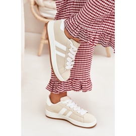 Sneakers pour femmes Sports Chaussures avec en cuir écologique beige 2 Sneakers pour femmes Sports Chaussures avec en cuir écologique beige 2