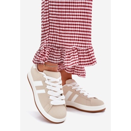 Sneakers pour femmes Sports Chaussures avec en cuir écologique beige 1 Sneakers pour femmes Sports Chaussures avec en cuir écologique beige 1