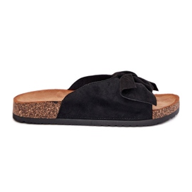 Slippers pour femmes sur une semelle de liège avec un arc noir le noir 8