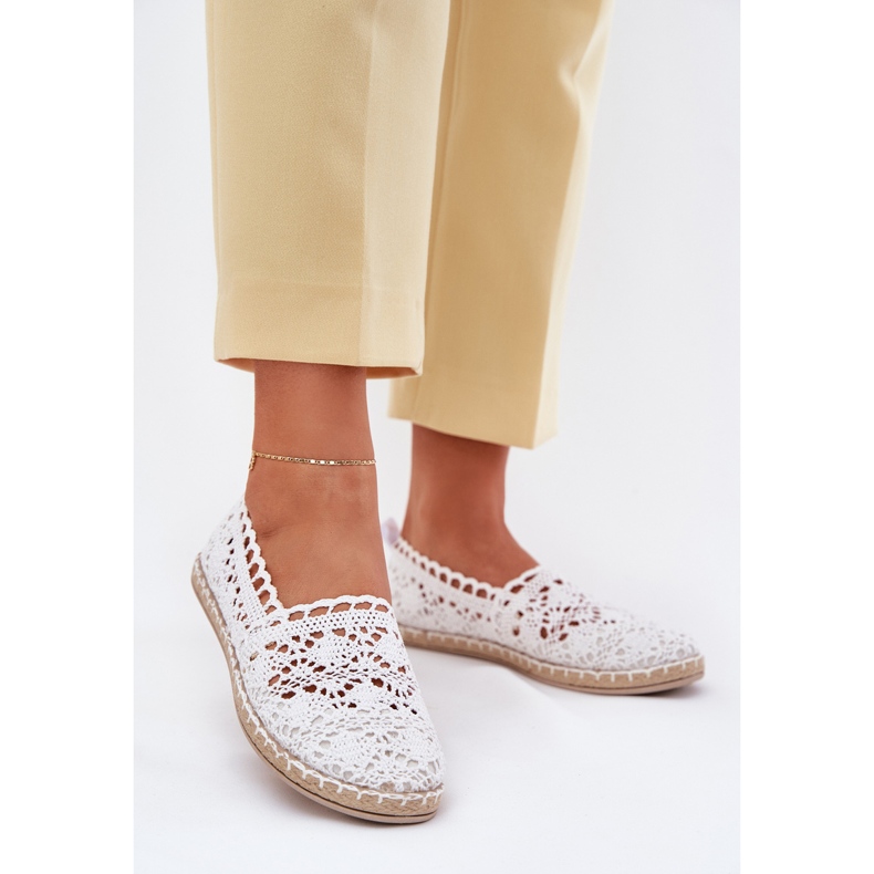 Espadrilles blanches en dentelle pour femmes 2