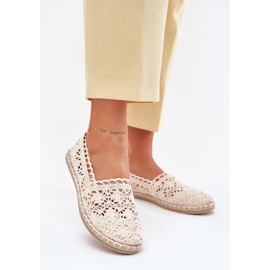 Espadrilles en dentelle en dentelle beige 2