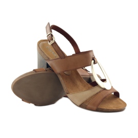 Caprice sandales chaussures pour femmes avec décoration 28307 brun jaune 3 Caprice sandales chaussures pour femmes avec décoration 28307 brun jaune 3