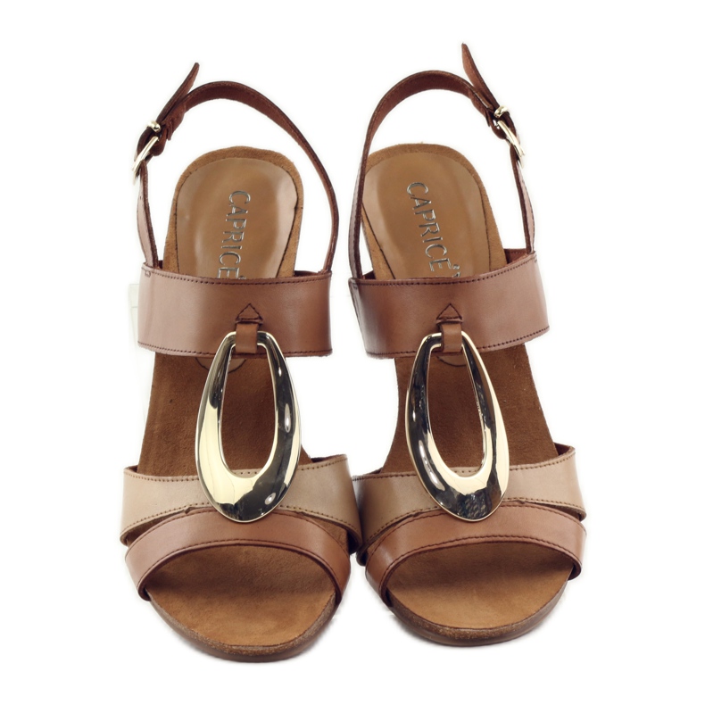 Caprice sandales chaussures pour femmes avec décoration 28307 brun jaune 4 Caprice sandales chaussures pour femmes avec décoration 28307 brun jaune 4