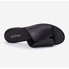 EVento Les tongs pour femmes avec des tongs pour femmes avec du cuir à toit plat le noir 2 EVento Les tongs pour femmes avec des tongs pour femmes avec du cuir à toit plat le noir 2