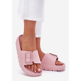 EVento Slippers de mousse pour femmes sur la plate-forme avec une boucle rose 1 EVento Slippers de mousse pour femmes sur la plate-forme avec une boucle rose 1