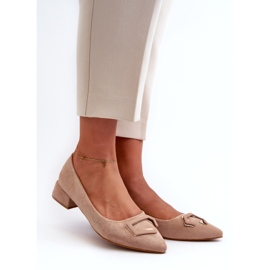 S.Barski Pompes pour femmes avec un ornement écologique S. Barski KV27-034 Beige 1