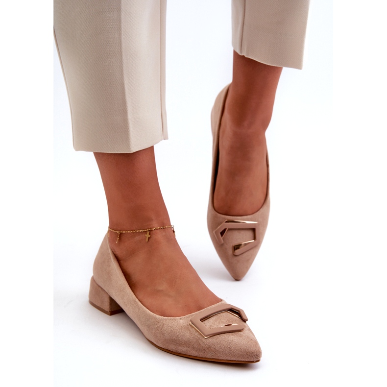 S.Barski Pompes pour femmes avec un ornement écologique S. Barski KV27-034 Beige 3