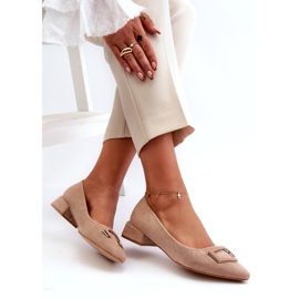 S.Barski Pompes pour femmes avec un ornement écologique S. Barski KV27-034 Beige 4