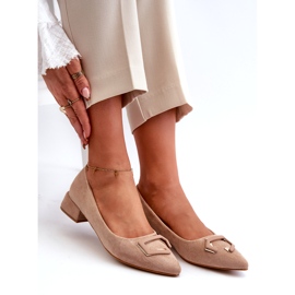 S.Barski Pompes pour femmes avec un ornement écologique S. Barski KV27-034 Beige 5