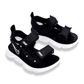 Tobias Garçons Sandales Velcro Noir Et Blanc 1