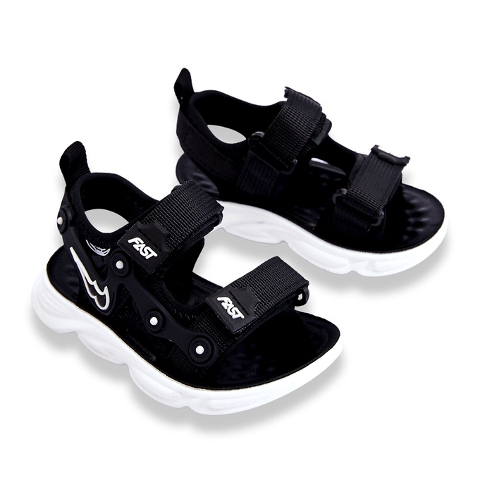 Tobias Garçons Sandales Velcro Noir Et Blanc 1